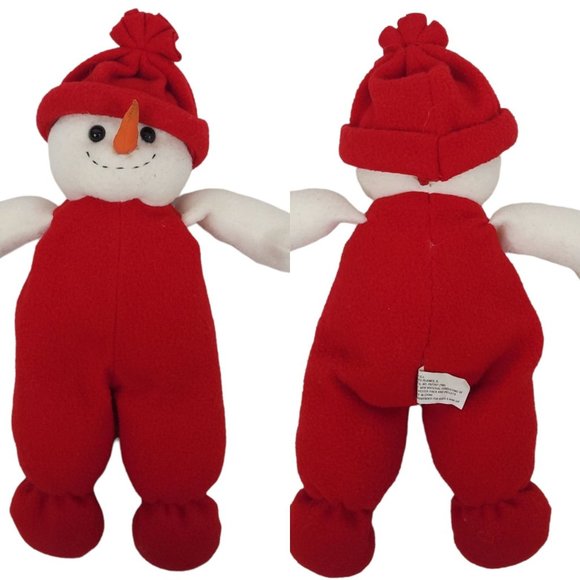 Christmas Snowman Snowwoman Plush Stuffed Toys Holiday Home Decor Lot of 3 - Picture 2 of 12